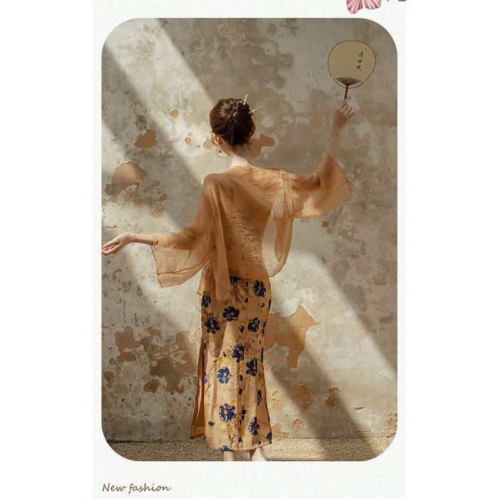 Novas roupas femininas chinesas pintura a óleo Sexy estilingue Halter vestido melhorado Cheongsam Retro estilo republica
