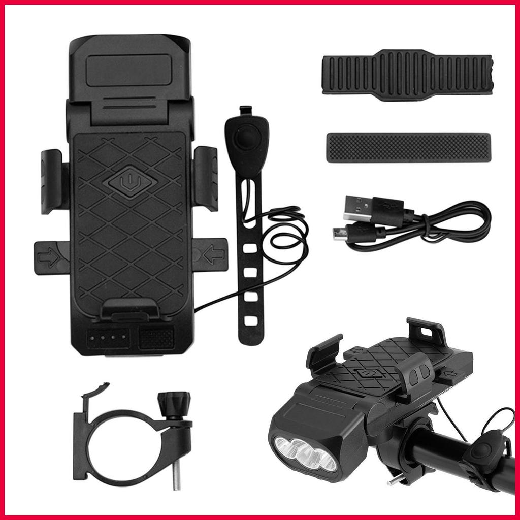 Luz Dianteira Da Bicicleta Lanterna LED Farol Luzes Banco De Potência 4-Em-1 Chifre Frente Traseira wonabr
