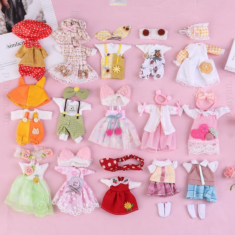 Conjunto De Roupas De Brinquedo Para Boneca De 16 A 17 Cm , Terno Fashion , Saia De Vestir De 1/8 , Fofas .