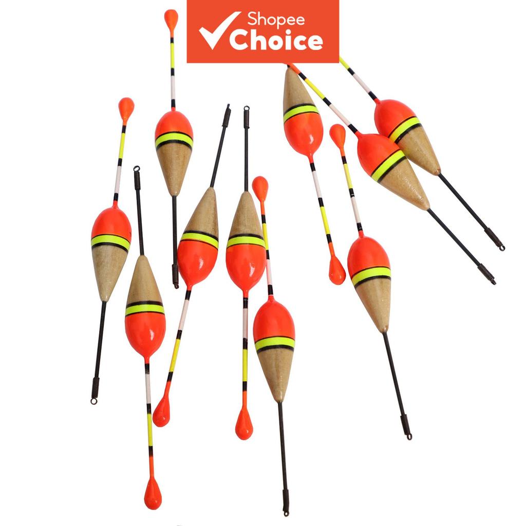 LUREBITE Conjunto com 10 Boias de Pesca, Antena de Cortiça, Boias de Paulownia de 13,5 cm, 3 g, Flutuador de Madeira