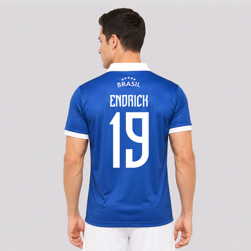 Camisa Brasil Seleça Azul 19 Endrick
