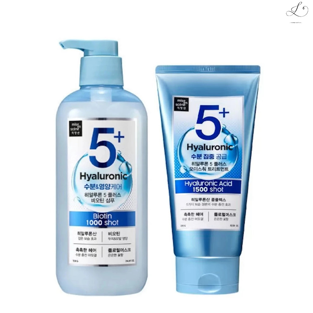 Kit Shampoo Moisture Hyaluronic Acid Biotin 700g + Máscara 1500 Shot 300g Mise En Scene