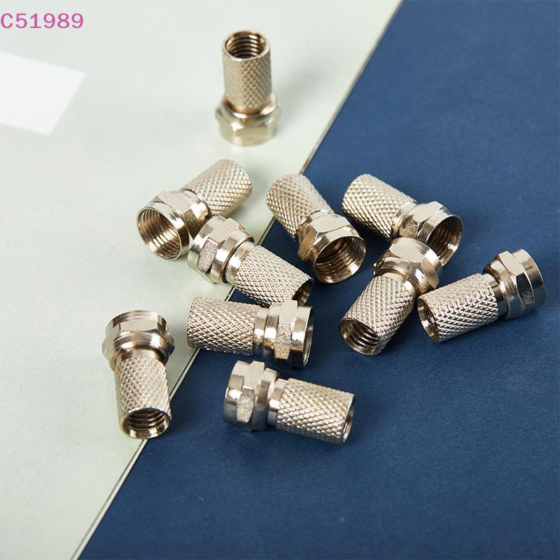 [kaan] 10 Peças De Torção De Metal Em RG6 F Tipo Conector De Cabo Coaxial Plugues Alta Qualidade Para Antena De Satélite