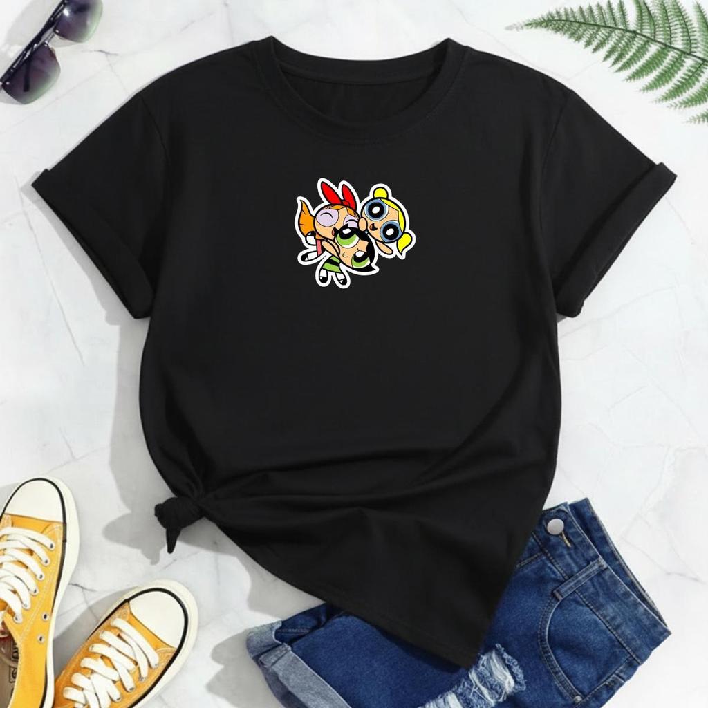 Camiseta Feminina T-Shirt 100 % Algodão Estampada Meninas Super Poderosas Casual