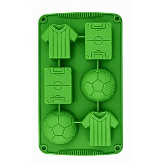 Forma de Silicone Temática de Futebol – 6 Cavidades para Bolos, Doces e Chocolates