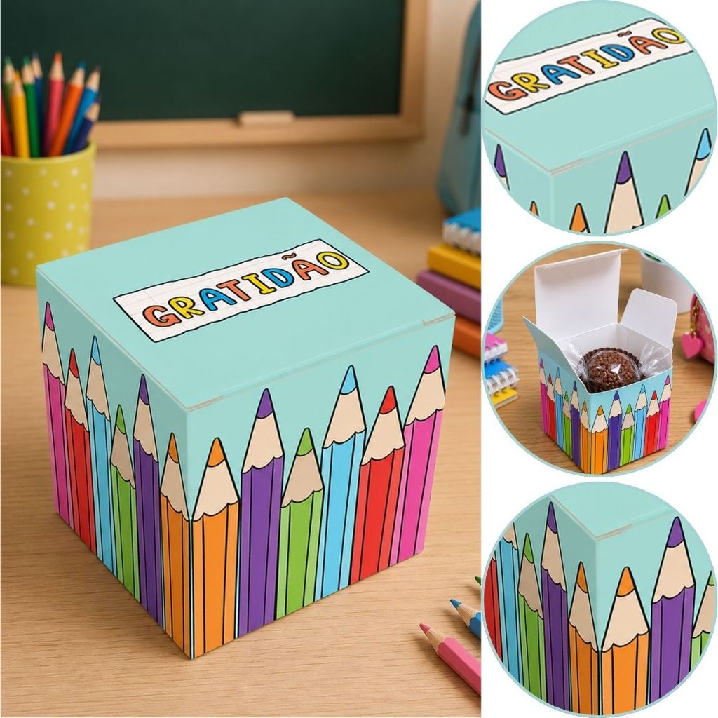 10~60 CAIXA P/ 1 DOCE 5X5X5 6032 (IDEIA DIA DOS PROFESSORES) CHOCO