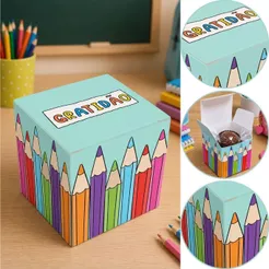 10~60 CAIXA P/ 1 DOCE 5X5X5 6032 (IDEIA DIA DOS PROFESSORES) CHOCO