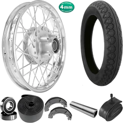 Roda Traseira Completa Pop 100 Pop 110 Raios Cromados 4mm Alinhada Montada Com Pneu/Rolamento/Lona