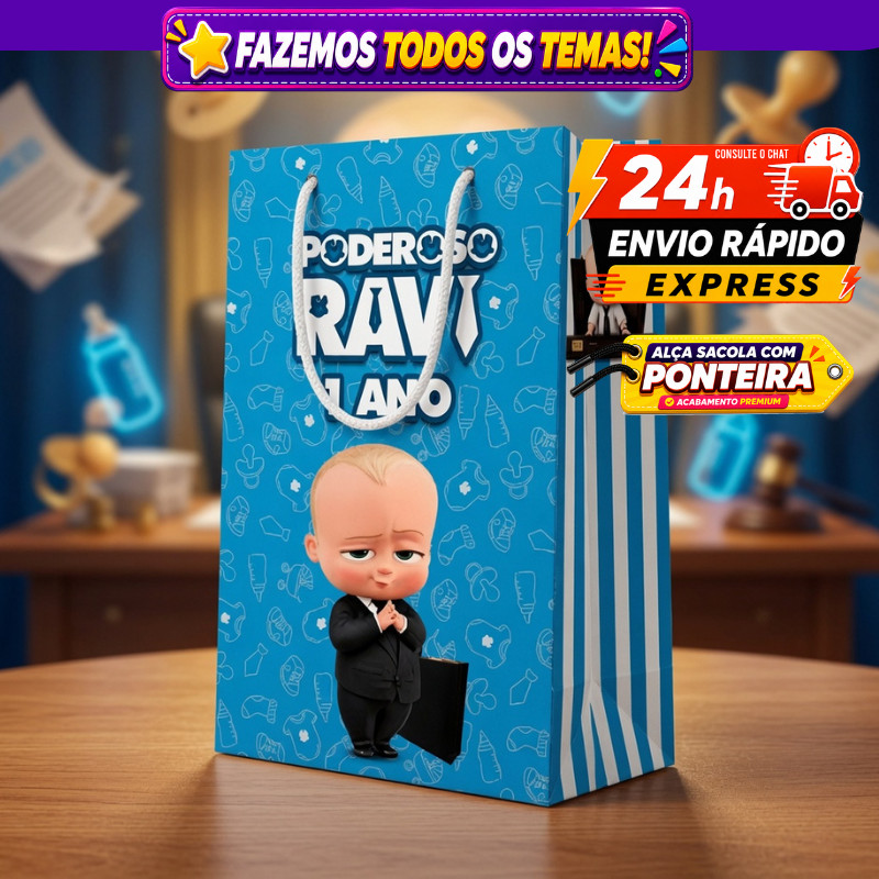 🛍️ Sacolinhas Personalizada Poderoso Surpresa Lembrancinha de Aniversário Festa Envio Rápido