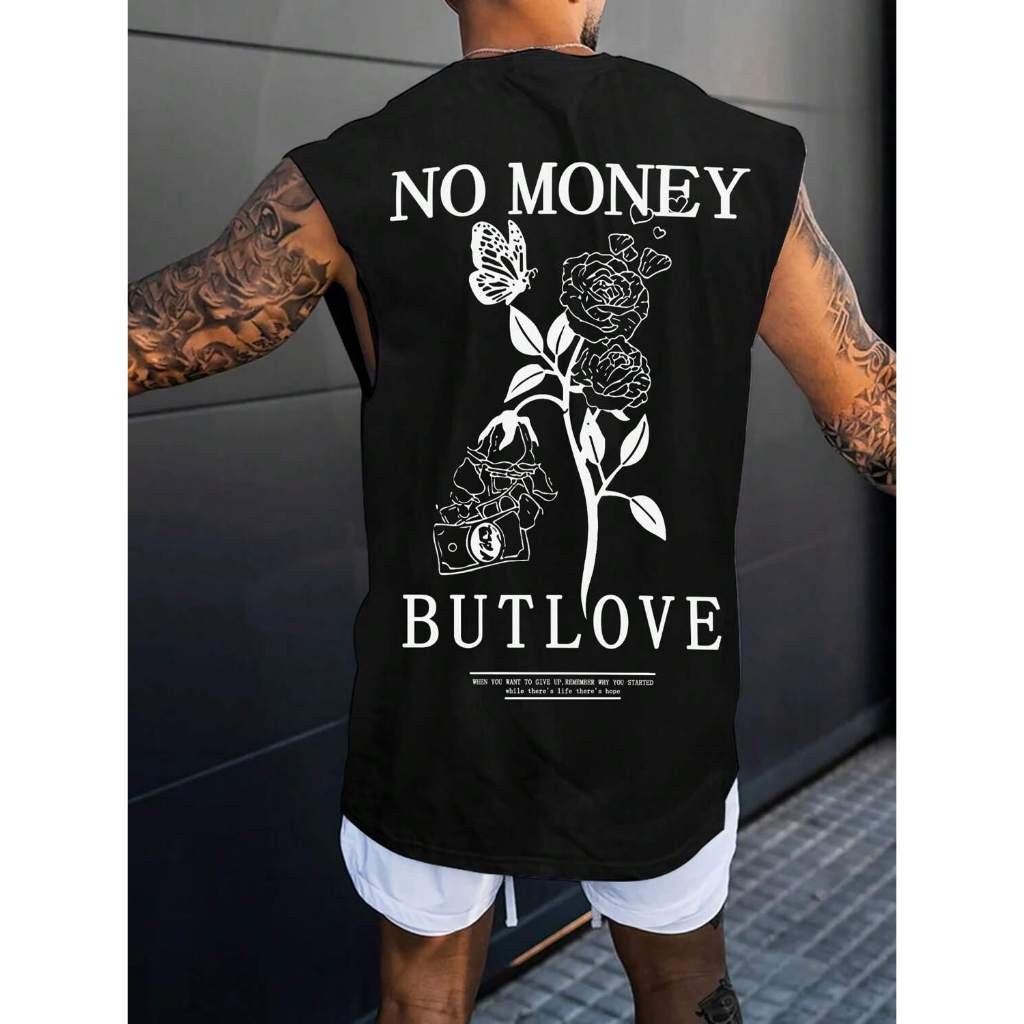 camiseta cavada streetwear Oversized Regata Machão Camiseta Masculina No money Camisa