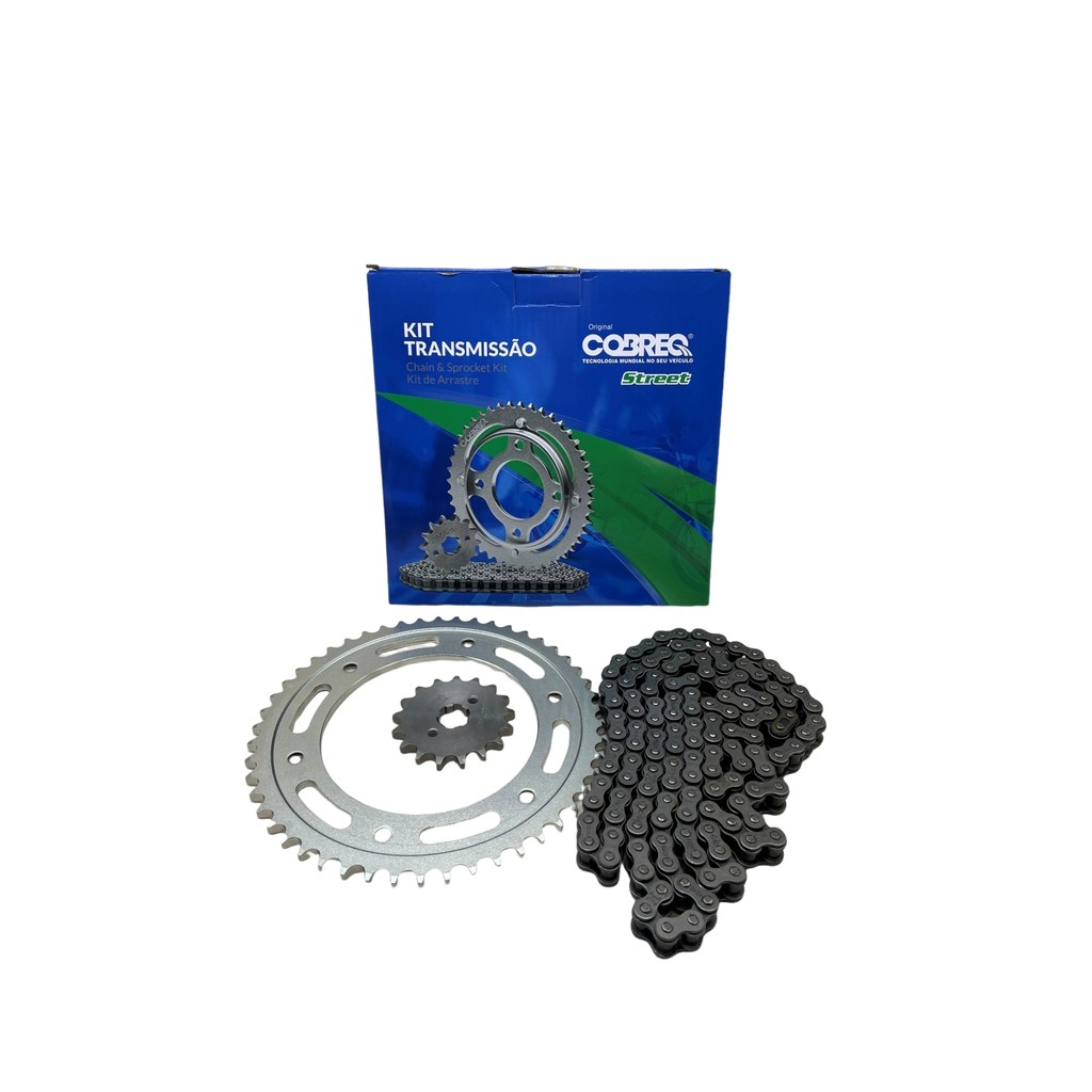 KIT RELAÇÃO COBREQ HONDA BROS 150 03 A 15 SEM RETENTOR