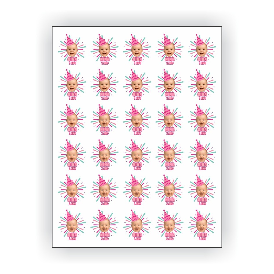 Cartela de Tattoos Personalizadas Aniversário 3 - 23x30cm com 30 un Rosa em Oferta na Shopee