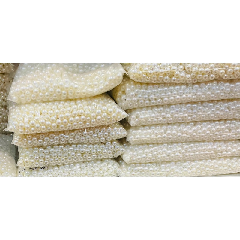 pérola com furo 8mm branca / perolada ou colorida 200/500 peças em Oferta na Shopee