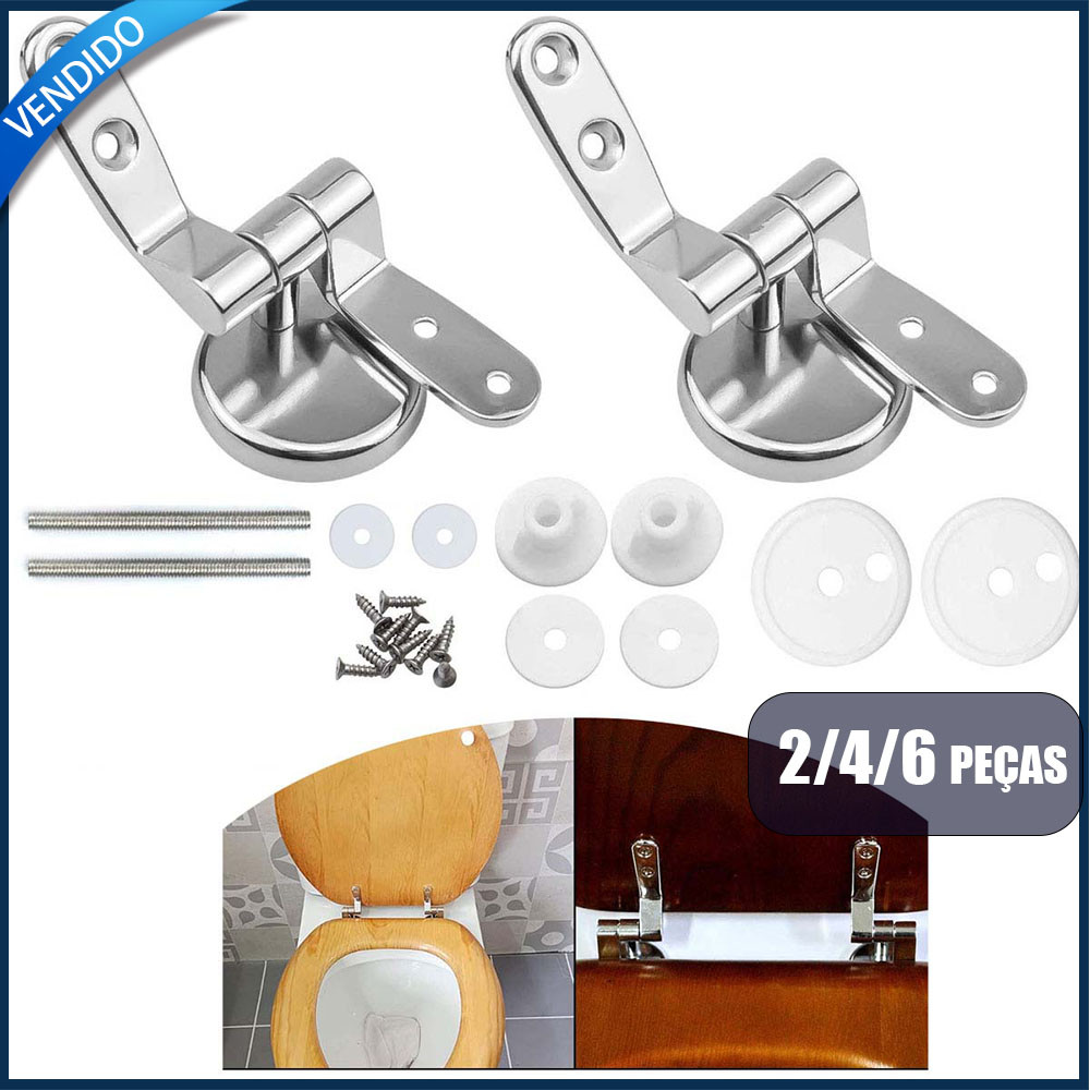 Dobradiça para assento sanitário 2/4/6x Dobradiça para assento sanitário Suporte fixo Liga de zinco