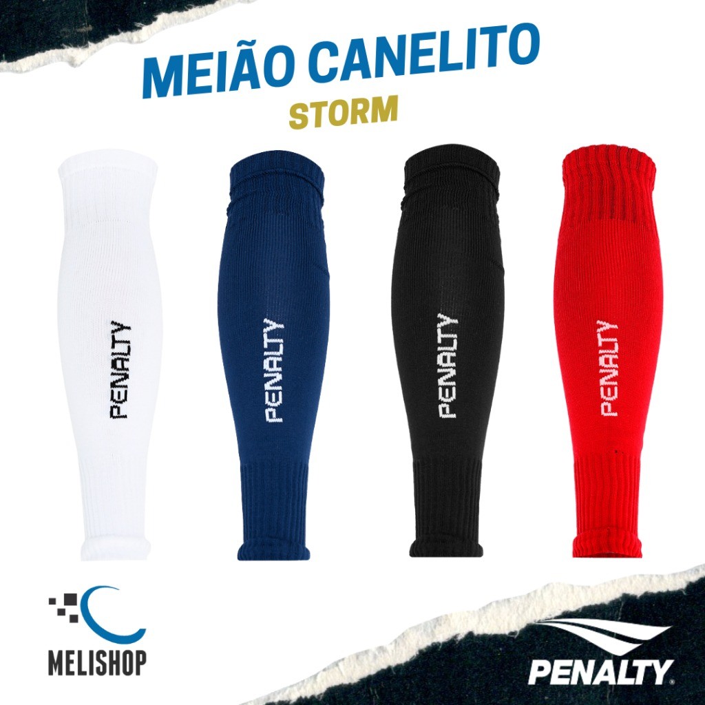 Meião Canelito Storm Penalty Juvenil/Adulto Tamanho 33-38 e 39-44 Cano Longo Sem Pé