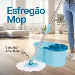Mop Com Centrifuga de Microfibra e Cabo Rotação 360° 13 Litros