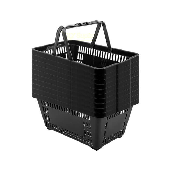 10 Mini Cestinha De Compras 7l Preta P/ Farmacia Bijouteria Perfumaria