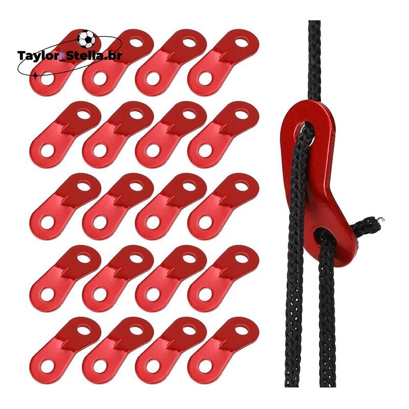 20 Peças Tensor De Corda De Liga De Alumínio Tenda Ajustador De Cabo Guyline Furos Duplos Vento Fivela De Barraca Ultral