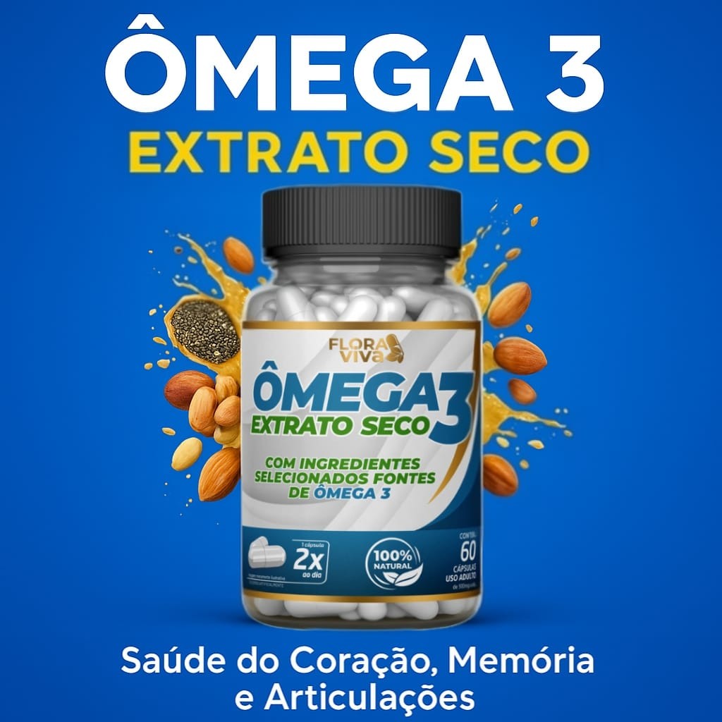 Ômega 3 Extrato Seco: Suplemento Natural para Saúde do Coração e Bem-Estar Geral | 500mg