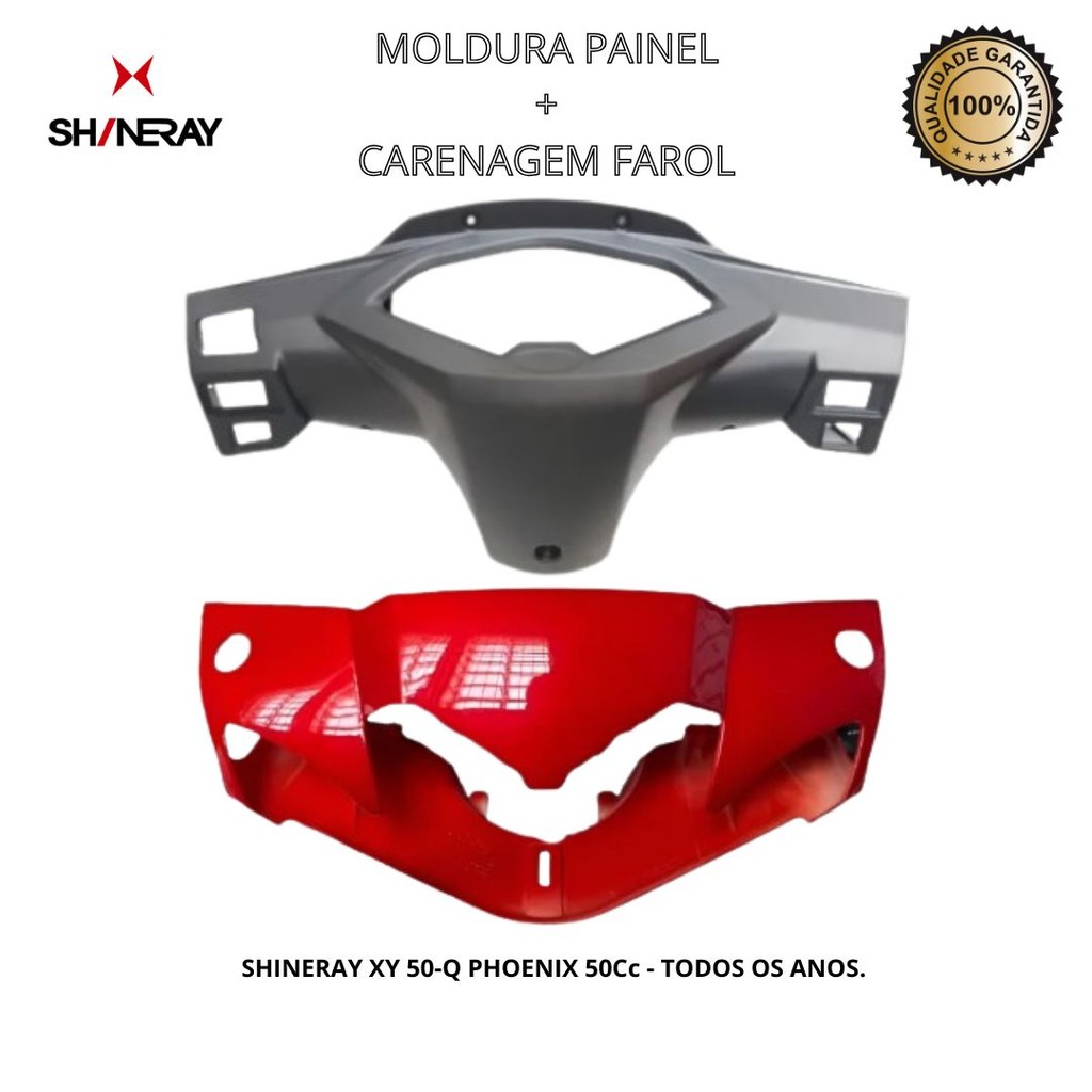 Carenagem Farol Vermelho + Moldura Painel Shineray Xy 50-Q Phoenix Todos Os Anos em Oferta na Shopee