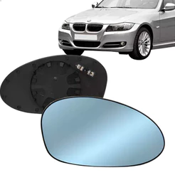 Par Lente Espelho Retrovisor Com Placa Bmw Serie 3 2006 2007 2008 2009