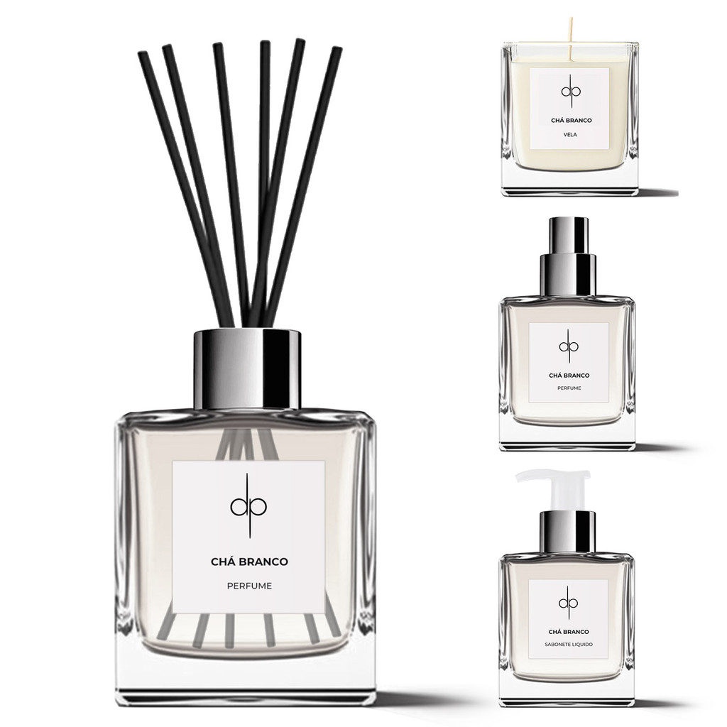 Kit SPA Cristal (Chá Branco) Pureza e Harmonia | Aromatizadores de Ambiente com Pedras Naturais | Presente Di Piettro