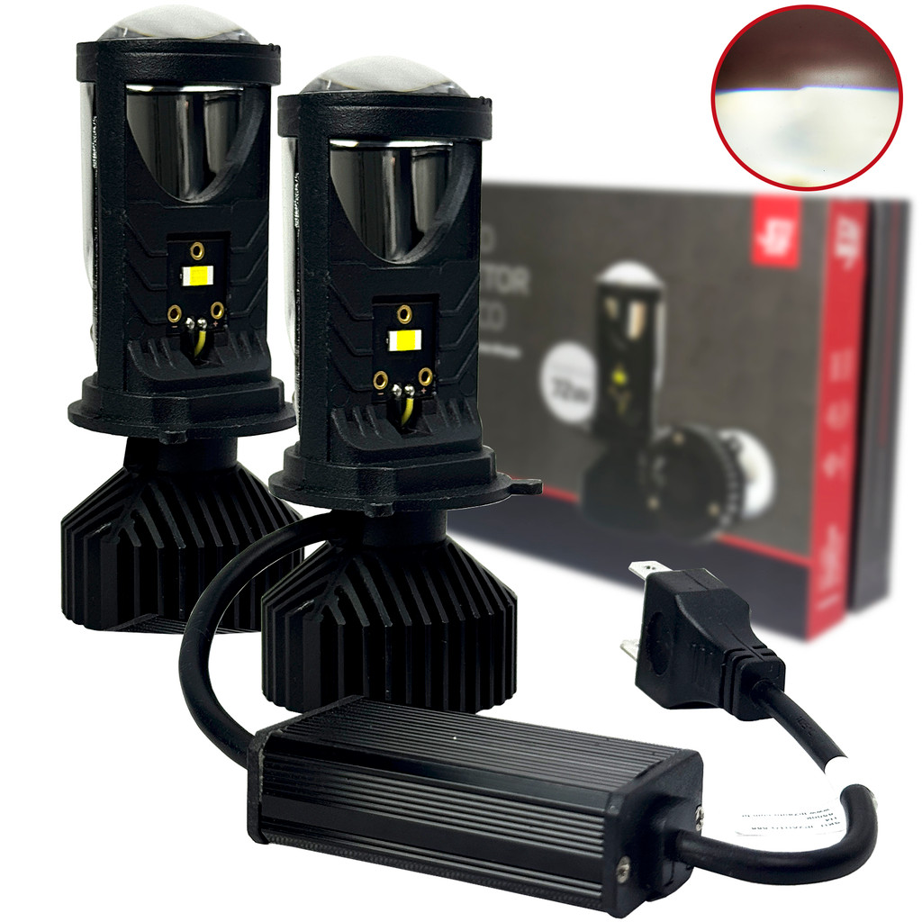 Par Ultra Led H4 Lâmpada Mini Projetor Farol de Alta Potencia 8500lm 72w 12/24v Carros Motos Alto Brilho