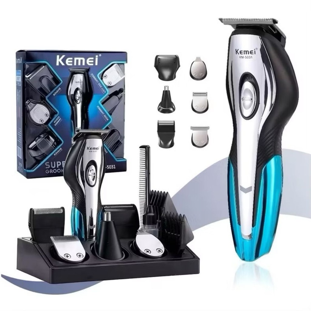 Kit Máquina de Cortar Cabelo e Barba Kemei 11 em 1 – Profissional  Bivolt - KM-5031 em Oferta na Shopee