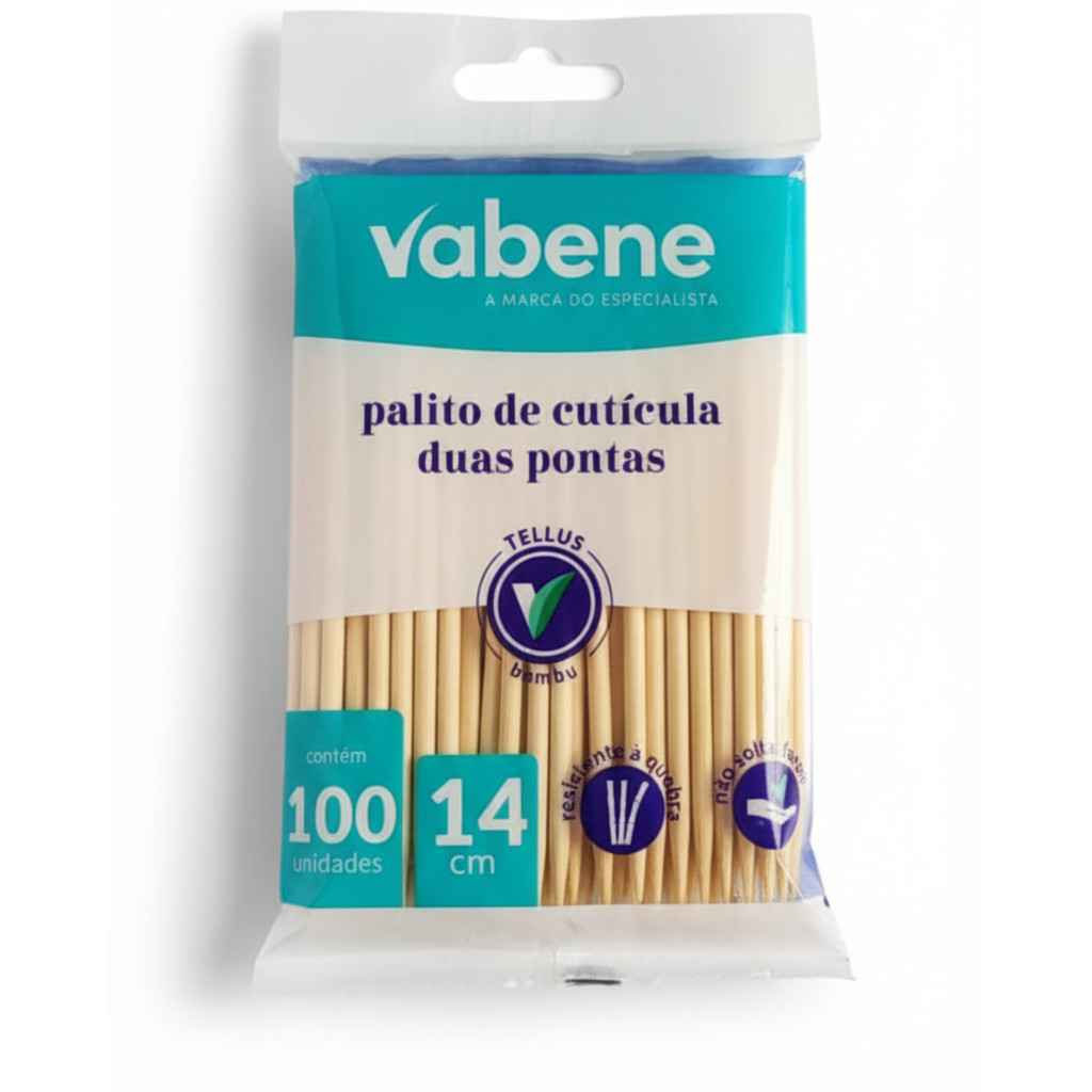 Palito de Cutícula Vabene Duas Pontas 100 Unidades