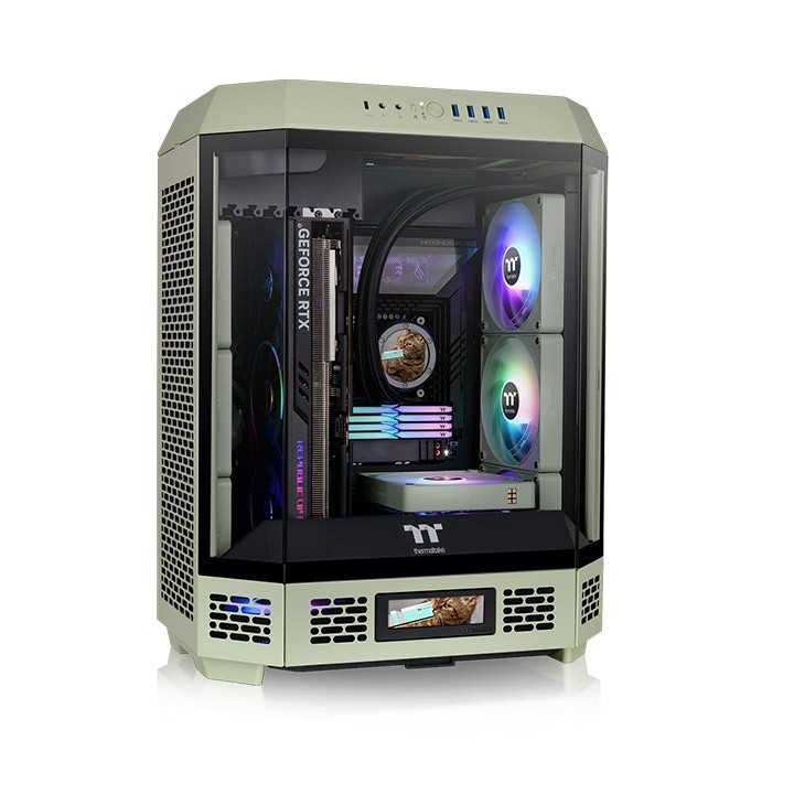 Imagem Gabinete Gamer Thermaltake The Tower 600, Painel de Vidro, Mid-Tower, 2x Fans 140mm, Matcha Green - CA-1Z1-00MEWN-00