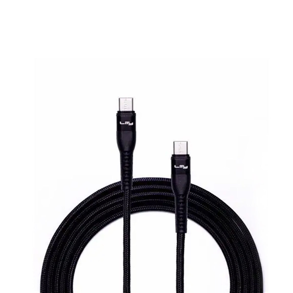 Cabo USB-C para USB-C nylon Preto 2m 60W C12P Lity em Oferta na Shopee