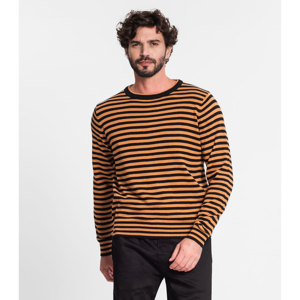 Suéter Masculino Em Tricot Diametro Preto