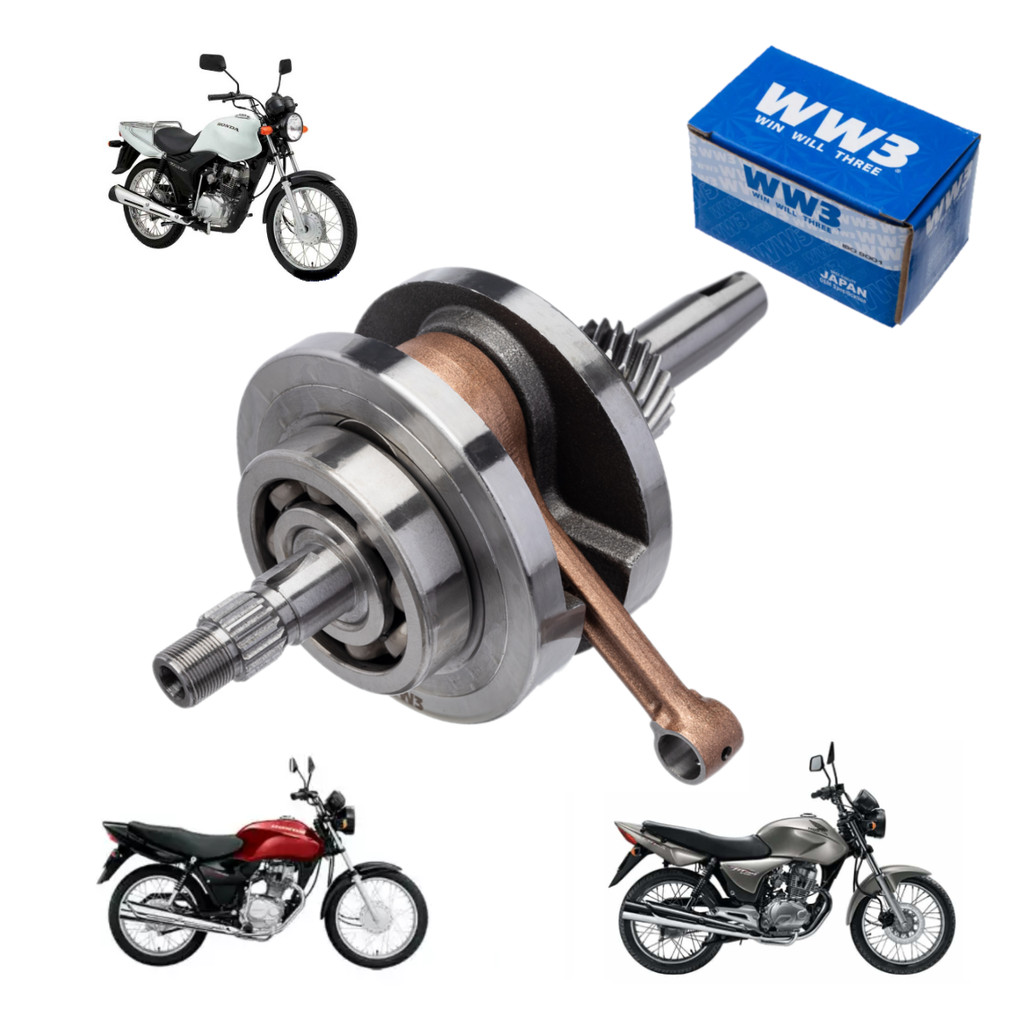 Virabrequim Titan Fan Cargo 125 2002/2008 C/biela E Rolamentos