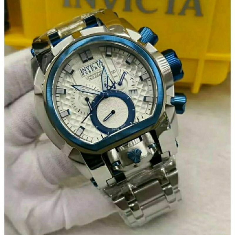 Relógio masculino da invicta zeus magnum cor prata relógio social esportivo, com caixa