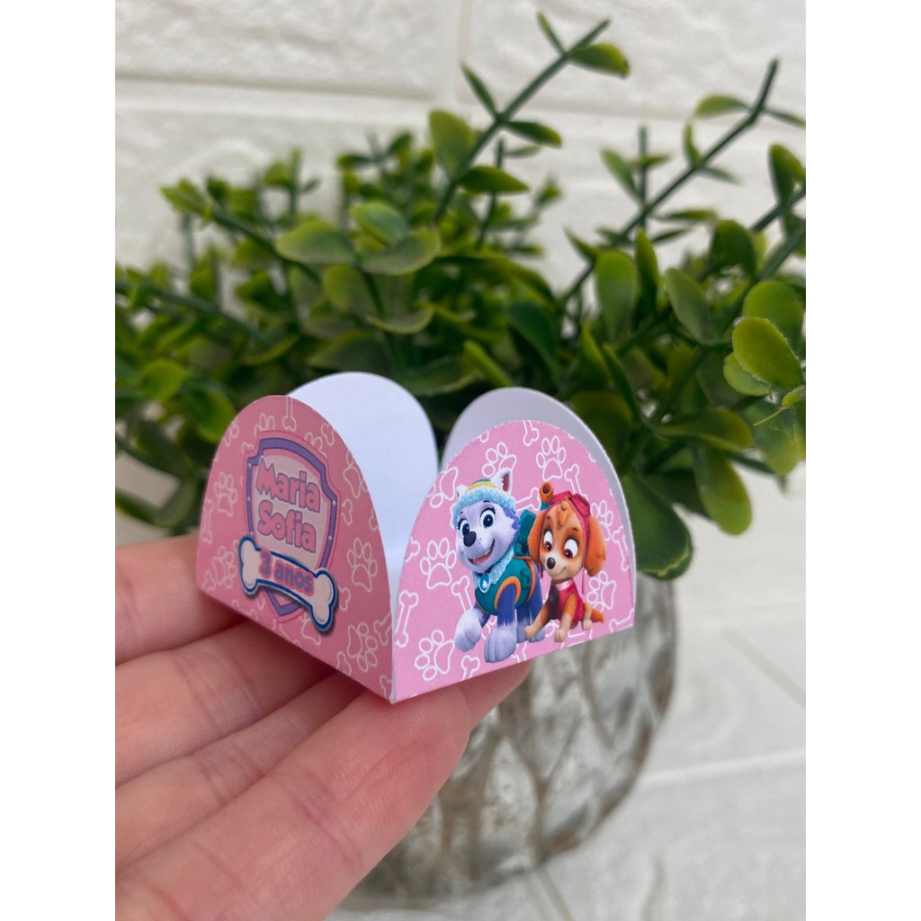 Forminha de doce brigadeiro Personalizada 40 a 120 PATRULHA CANINA ROSA -4 pétalas - Festa de aniversário - Lembrancinha