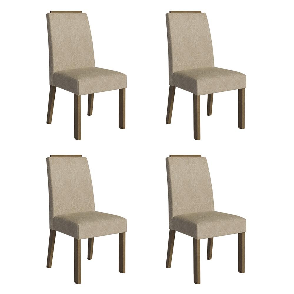 Kit 4 Cadeiras de Jantar 4255 com Espaldar Rustic/Imperial Madesa