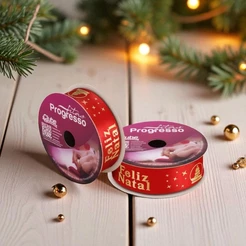 Fita de Cetim 10mx22mm - Cor 1079 - Feliz Natal Vermelho - Rolo 10 metros - 1 unidade - Progresso | Laços, Presentes