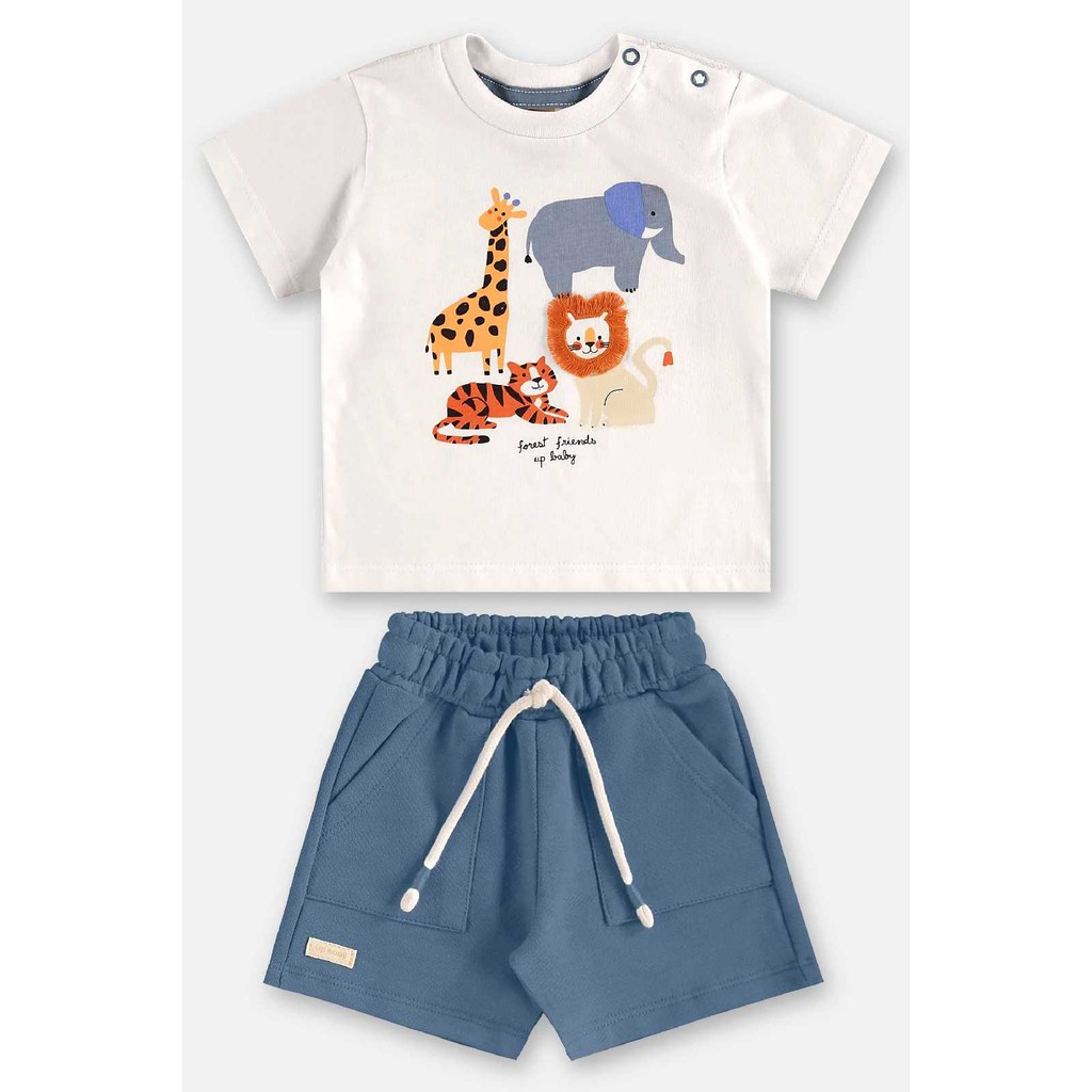 Conjunto Camiseta e Bermuda Bebê Up Baby em Oferta na Shopee