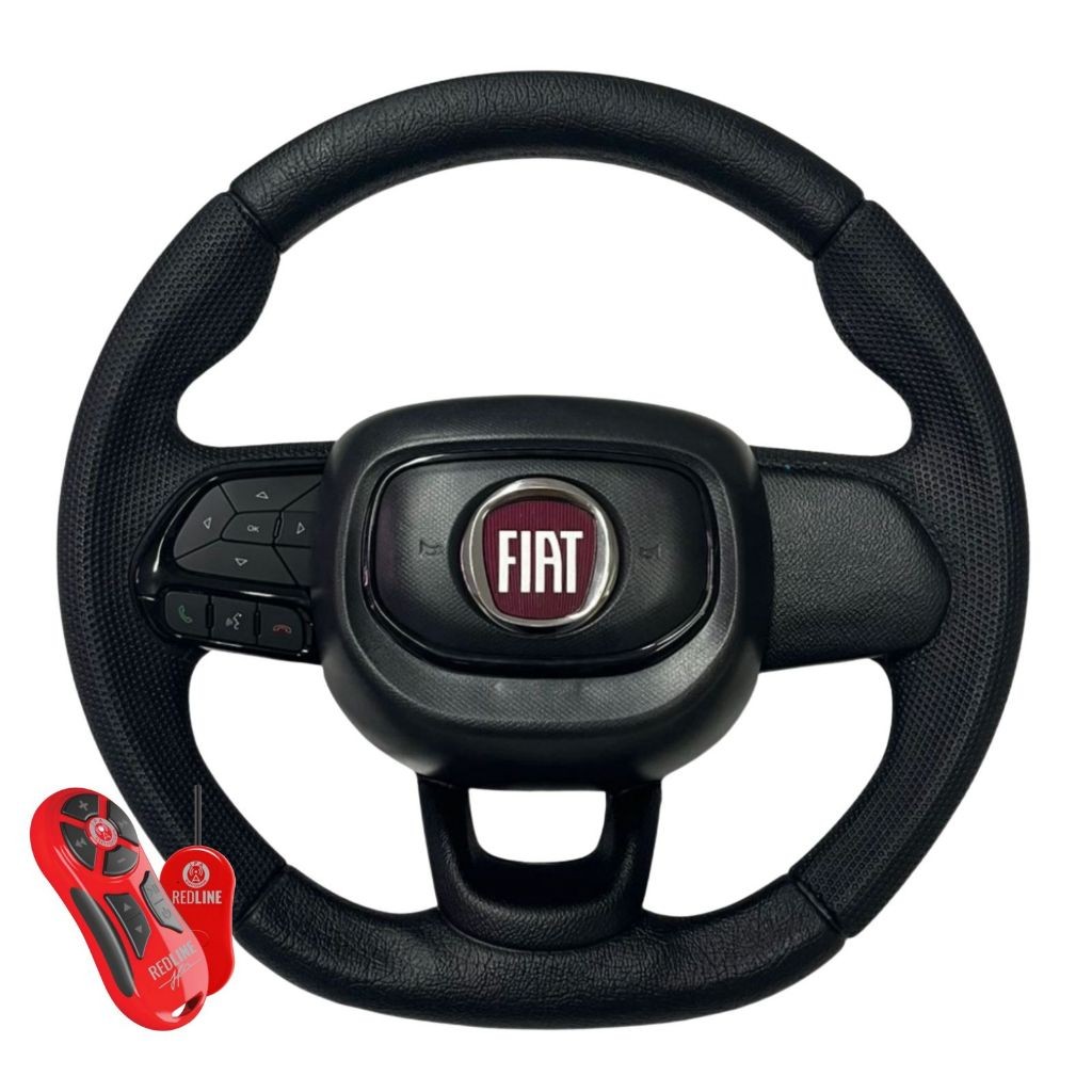 VOLANTE PULSE COM COMANDO DE SOM CENTRAL REDLINE PALIO SIENA STRADA STILO DOBLO ELBA BRAVA MAREA DUCATO MILLE