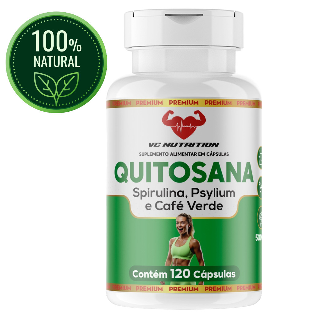 Quitosana + Spirulina + Psyllium + Café Verde 120caps 500mg em Oferta na Shopee