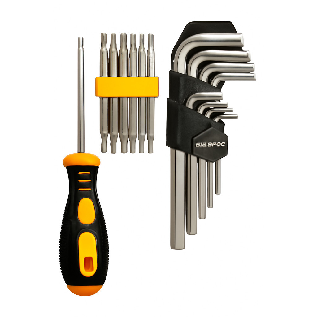 Kit Completo de Ferramentas | Jogo Chave Allen 9 Peças + Jogo de Chave 7 em 1 - Ferramentas Profissionais