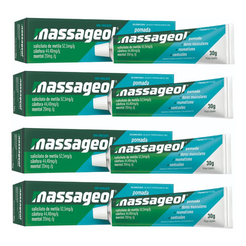 Massageol Pomada 30g  Kit C/4 Unidades Igual Gelol em Oferta na Shopee
