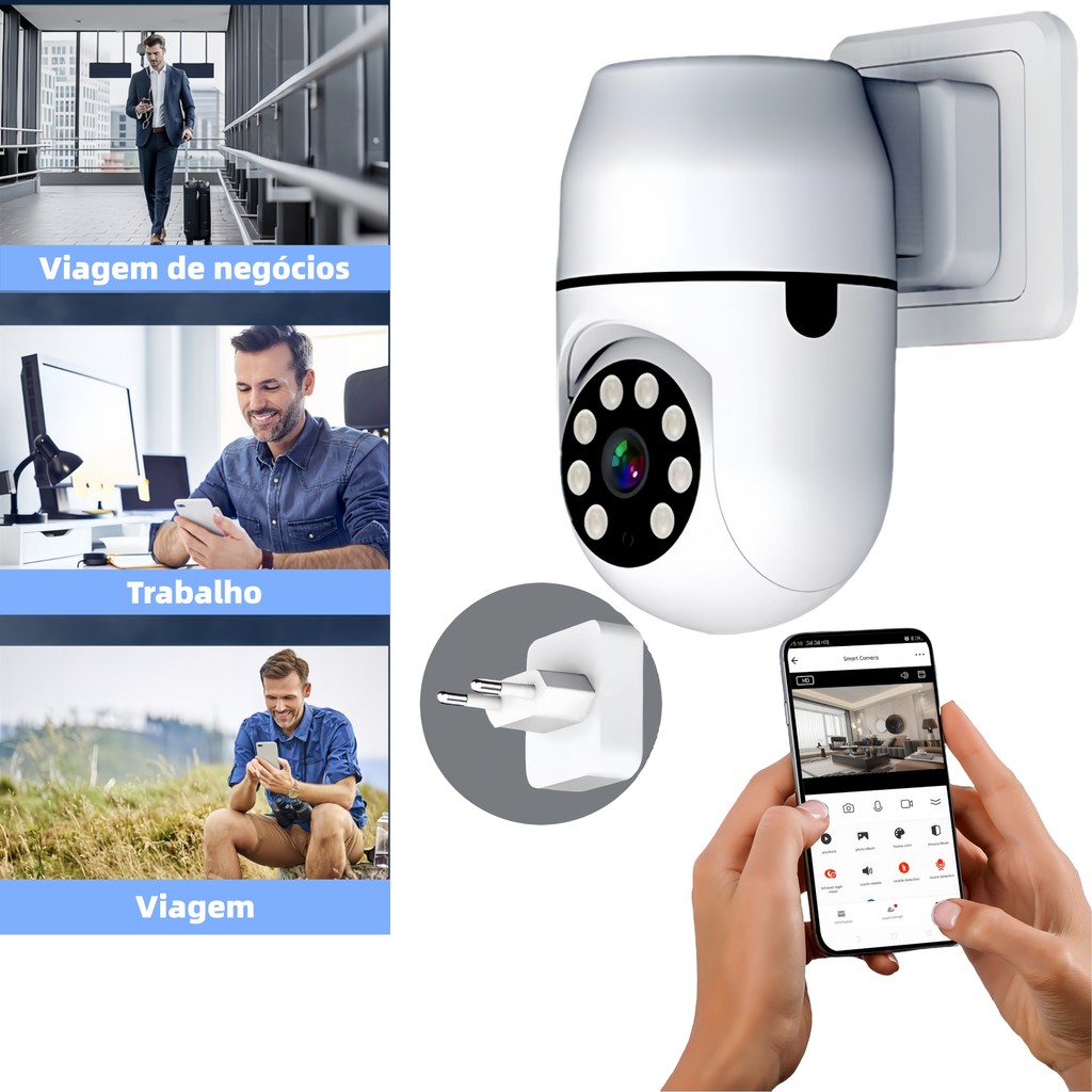 Tomada com Câmera Wi-Fi – Instalação Simples | Ambiente Interno – App Yoosee em Oferta na Shopee