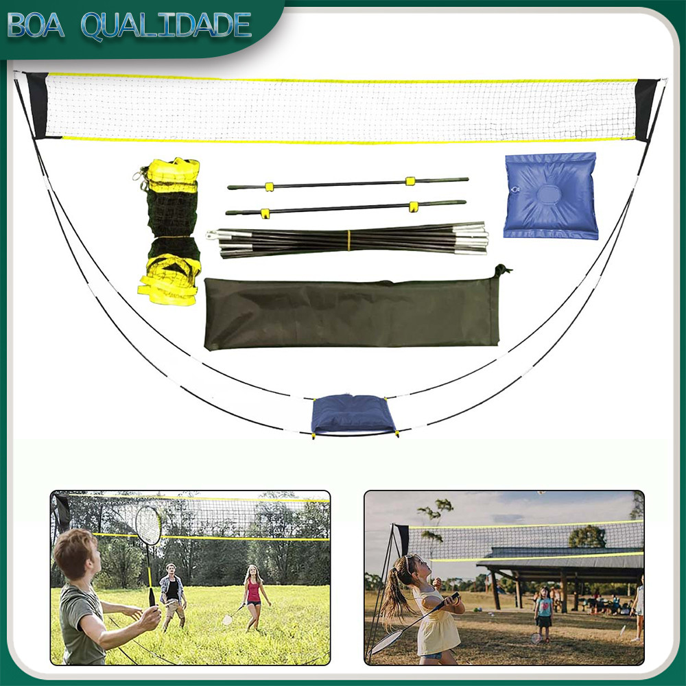 Estrutura de rede de badminton removível 290x160cm Suporte de badminton para treinamento móvel conveniente