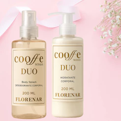 1 Kit feminino Body Splash Coffe Duo com gliter 200Ml + 1 Hidratante Corporal Coffee 200ML