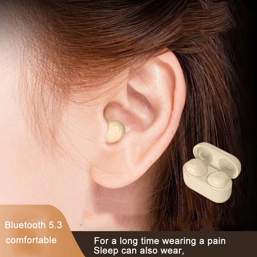 Fones De Ouvido Invisíveis Mini Bluetooth TWS Sem Fio Sleepwith Microfone HD Chamada Semi-In-Ear Redução De Ruído