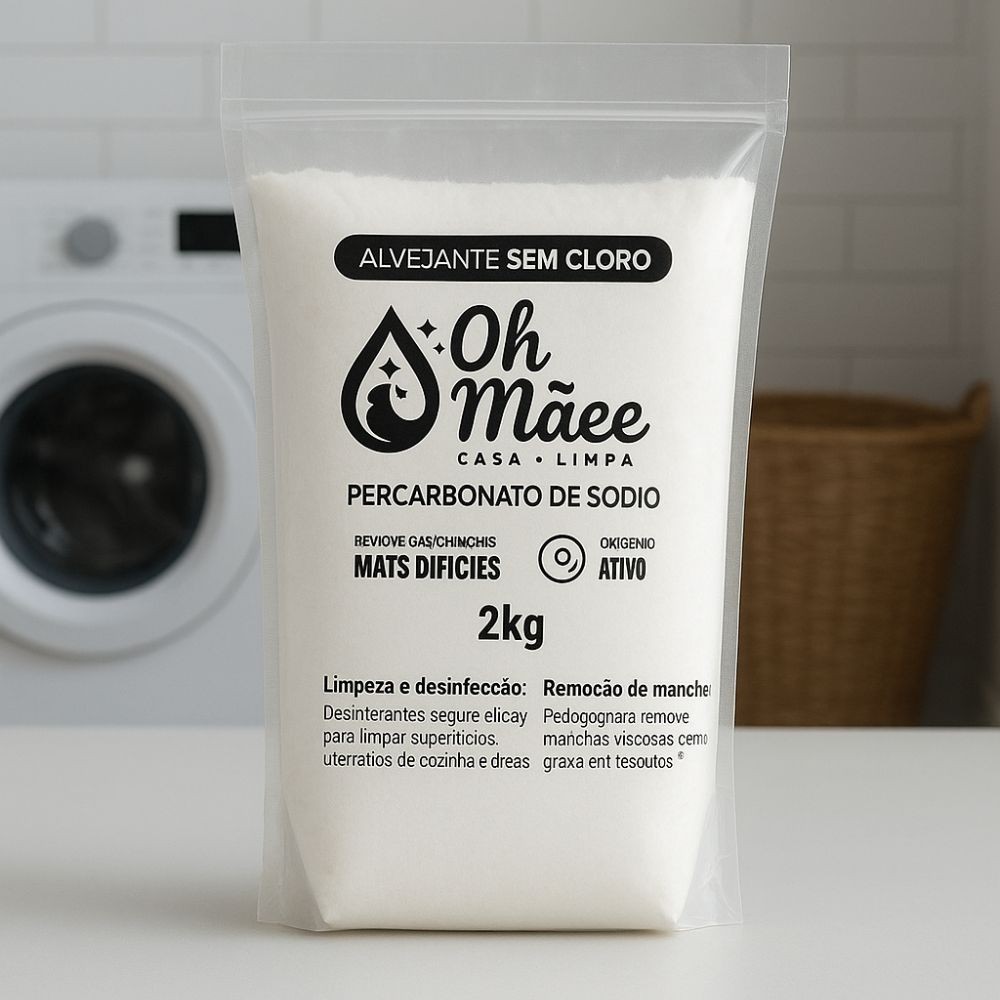 Percarbonato 100% Puro Tira Manchas Roupas Brancas e Coloridas alvejante