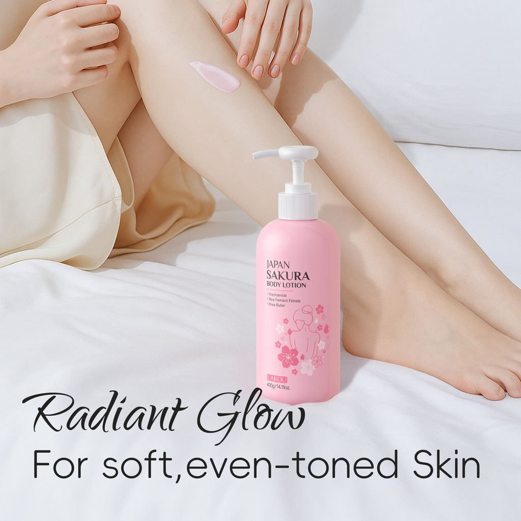 Loção Corporal LAIKOU Japão Sakura 400g | Iluminador E Hidratante Pele Suave Fragrância Delicada