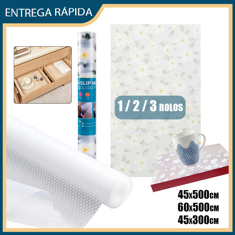 1/2/3 peças Forro Antiderrapante Para ArmáRio, Gaveta, Geladeira E Guarda Roupas 45x500cm 60x500cm 45x300cm