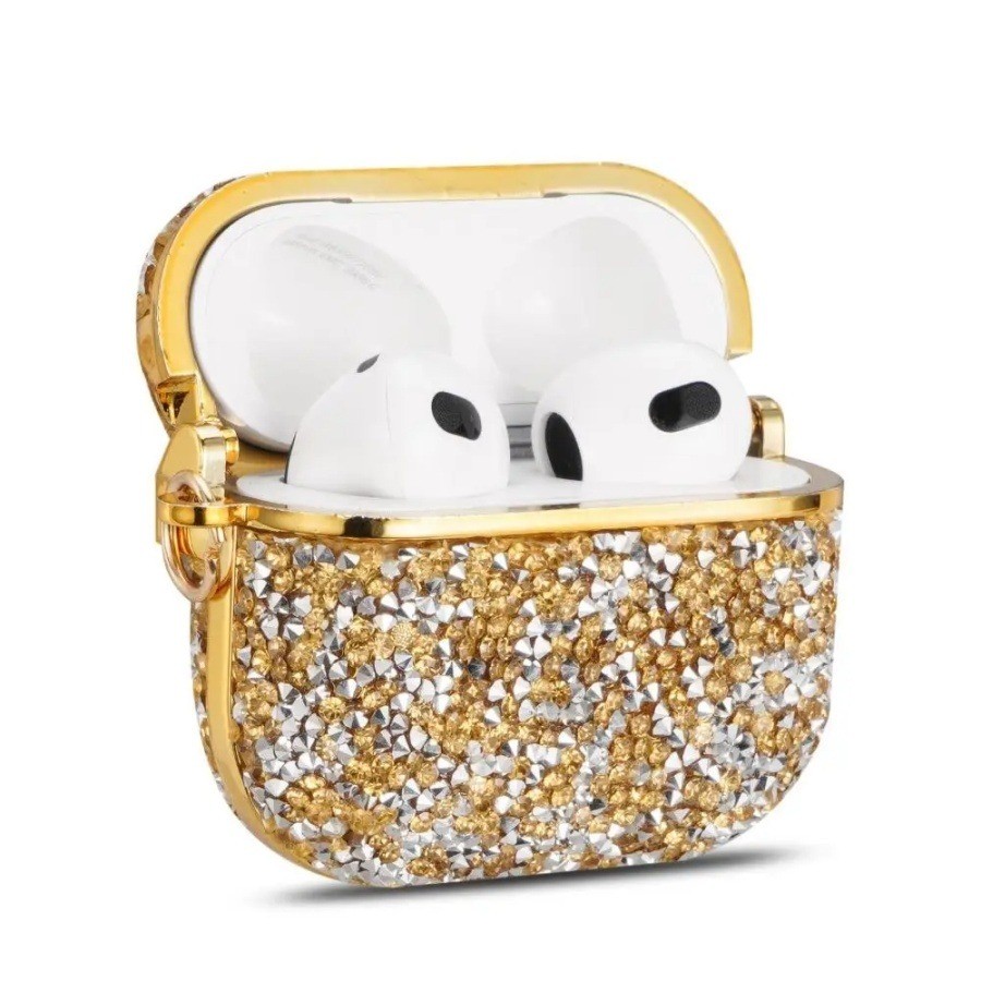Capa Case Brilhante Luxo com Glitter para Airpods 1 2 3 Pro 2 Anti Impacto Feminina